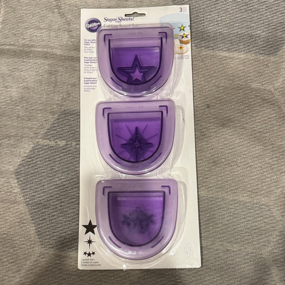 Wilton Sugar Sheets Cutting Insert set ( 3 Different Star Patterns)